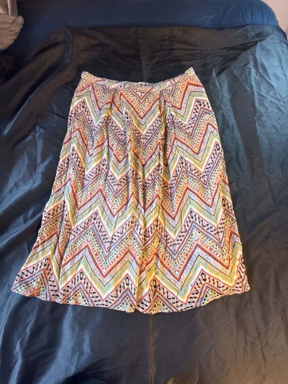 Sassy Doll Creations Multi-Color Chevron Print Midi Skirt XL